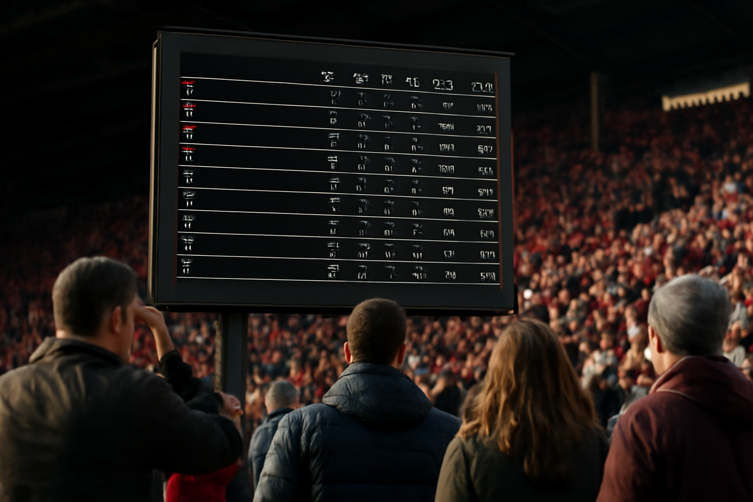 Penggemar sepak bola melihat papan klasemen Liga Champions untuk menganalisis peluang juara grup